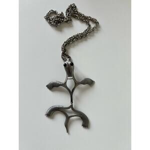 Vintage Gecko Lizard Pendant Necklace Unbranded 20 Inches